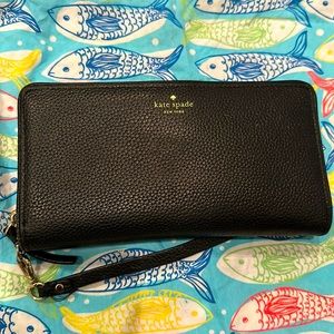 Kate Spade black pebbles leather wallet